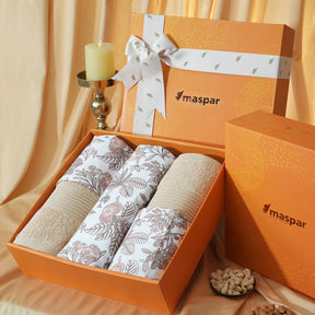 Bed Bath Set 6 Pcs Ideal For Gifting Fruity Foliage Pink