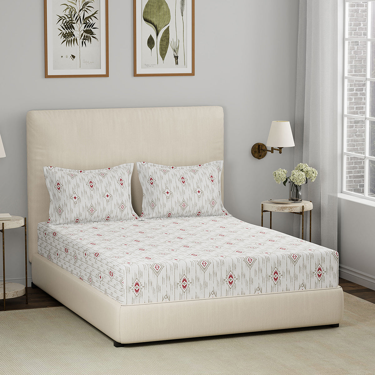 Bed Bath Set 6 Pcs Ideal For Gifting Stefani Red
