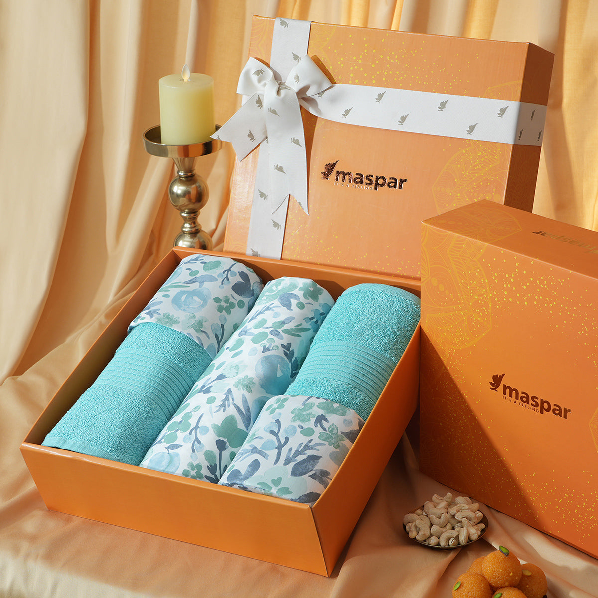 Bed Bath Set 6 Pcs Ideal For Gifting Zesty Aqua Aqua