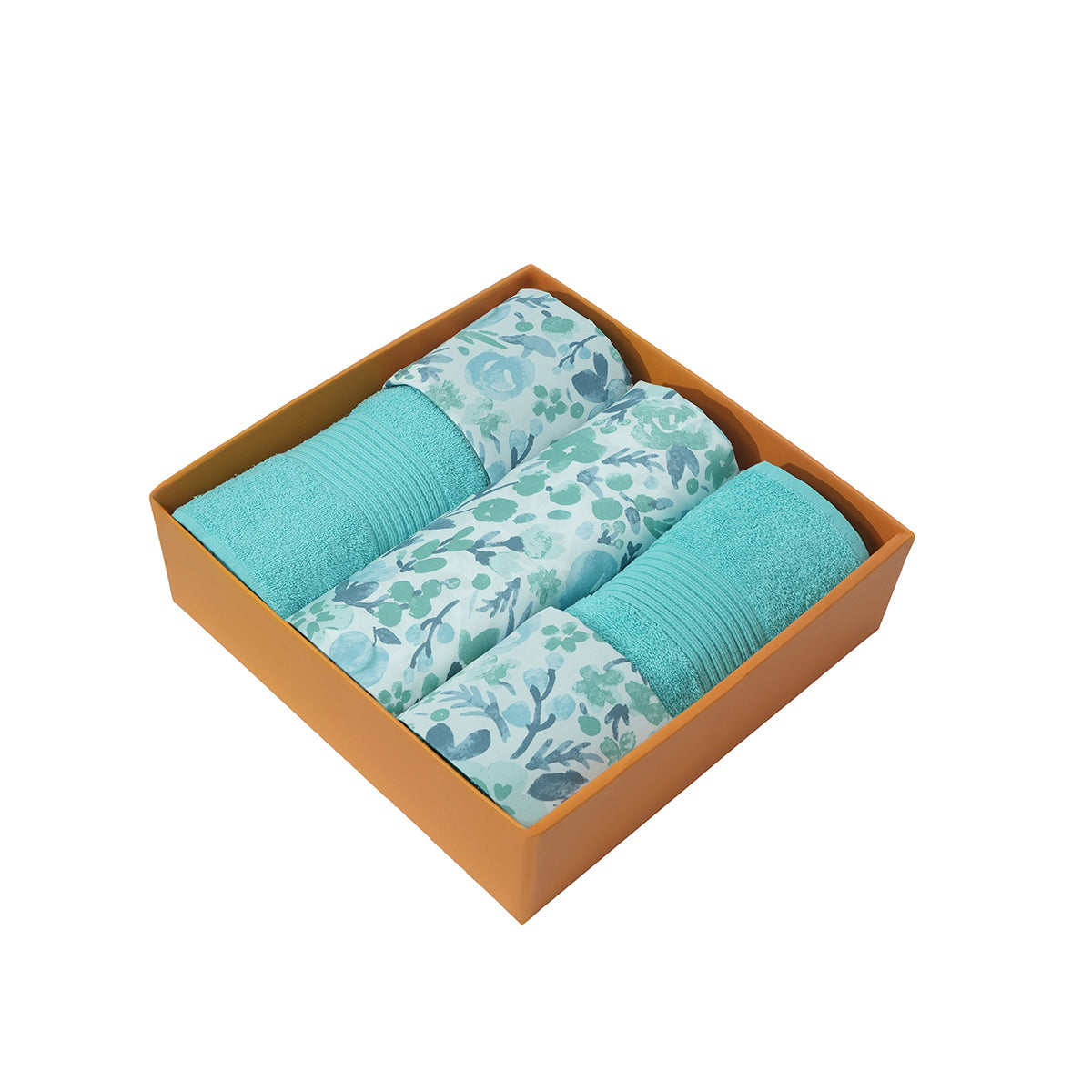 Bed Bath Set 6 Pcs Ideal For Gifting Zesty Aqua Aqua