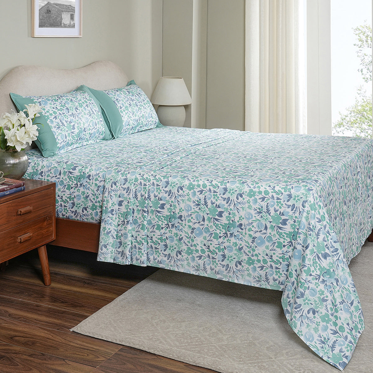 Bed Bath Set 6 Pcs Ideal For Gifting Zesty Aqua Aqua