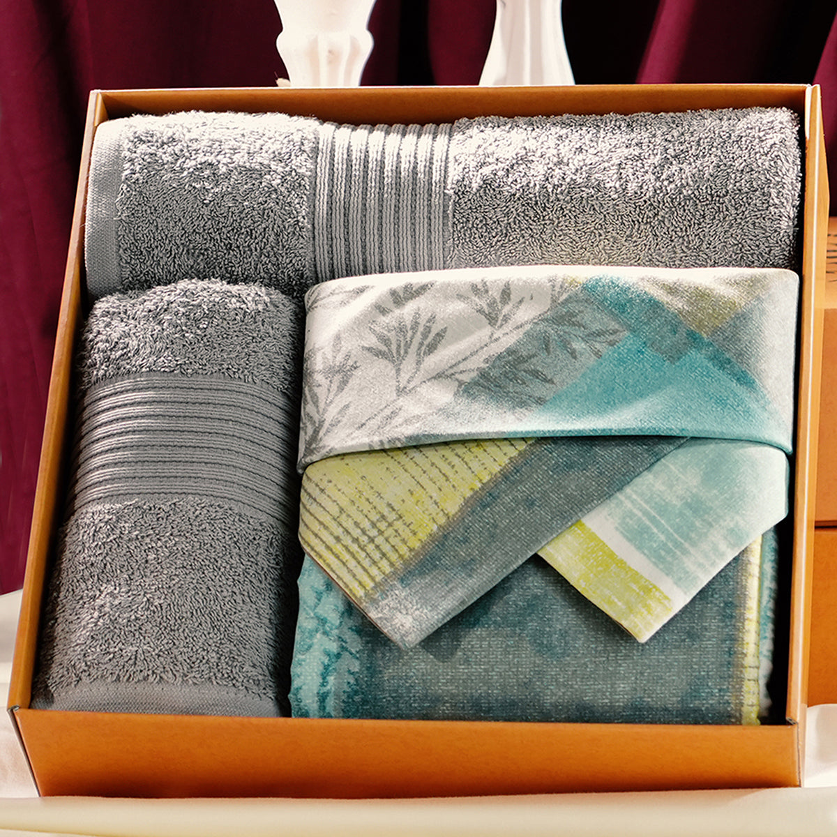 Royal Botanic Botanical Grunge 200 TC Cotton 6PC Bed Bath Set