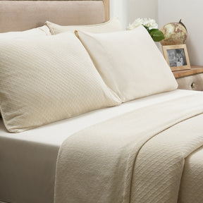 Blaize 100% Cotton Solid Weave Beige Bed Cover
