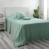 Jessica 100% Cotton Solid Woven Super Soft Dusty Jade Green Bed Cover/Blanket