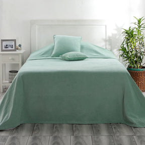 Jessica 100% Cotton Solid Woven Super Soft Dusty Jade Green Bed Cover/Blanket