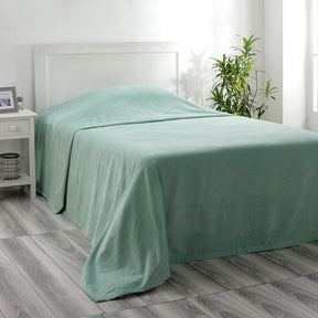 Jessica 100% Cotton Solid Woven Super Soft Dusty Jade Green Bed Cover/Blanket