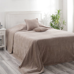 Jessica 100% Cotton Solid Woven Super Soft Ecru Bed Cover/Blanket