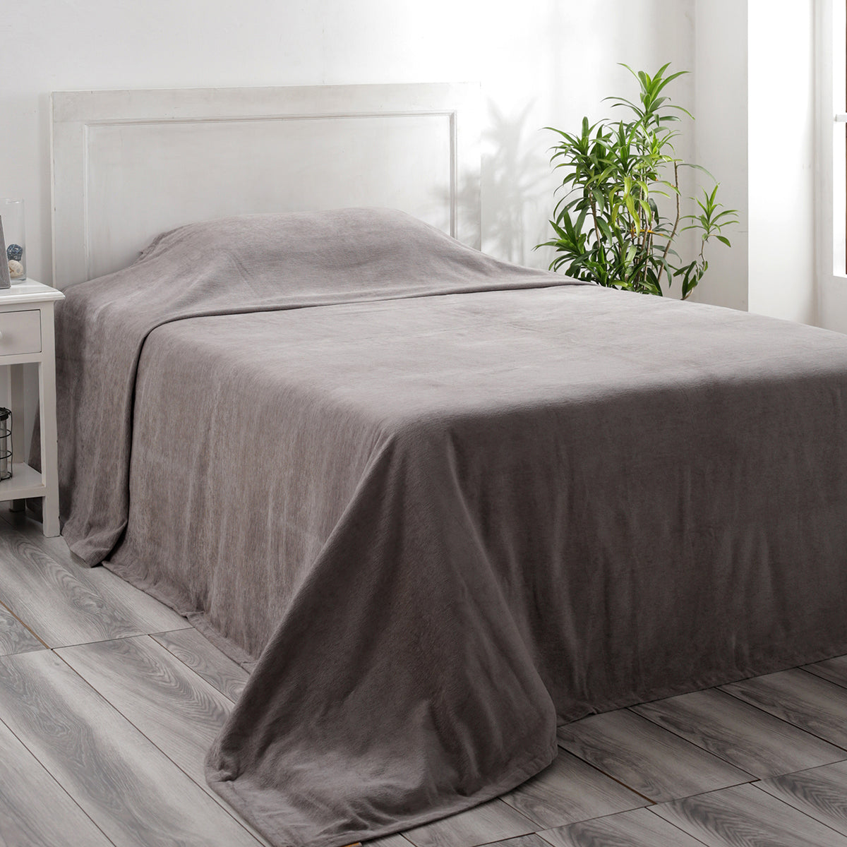 Jessica 100% Cotton Solid Woven Super Soft Wild Dove Bed Cover/Blanket