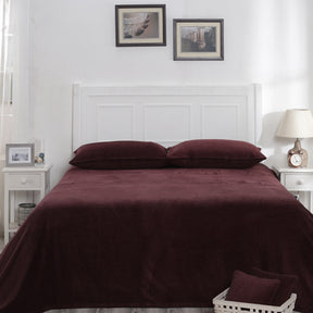 Charlotte Woven Night Wine/ Black Bed Cover/Blanket