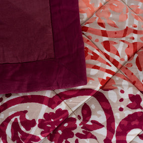 Folklore Transition Paisley Glitch Hand Quilted 8 Pc Double Quilt/Quilted Bed Cover Set