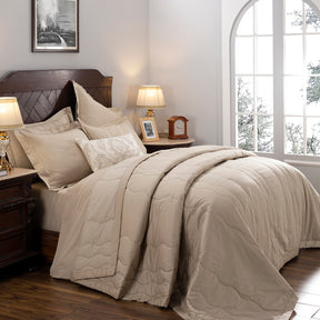 Nostalgic Attire Eiderdown 8PC Quilt/Quilted Bed Cover Set