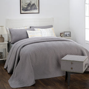 Eliott Grey 8PC Quilt/Quilted Bed Cover Set