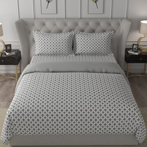 Hermosa Exotic Bouquet Elaine Grey 4 Pc Quilt/Quilted Bed Cover Set