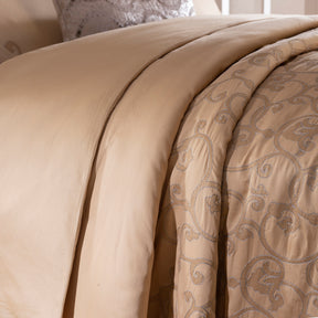 11PC Duvet Cover Set Splendid Zest Flecked Plot Elan Gold