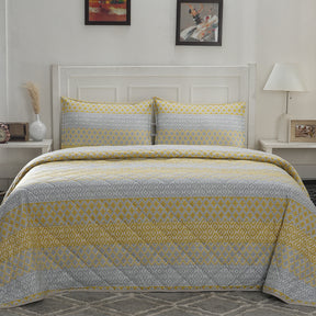 Optimist Bloom Multi Ikat 4PC Quilt/Quilted Bed Cover Set
