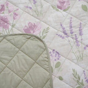 Optimist Bloom Soft Rose 4PC Quilt/Quilted Bed Cover Set