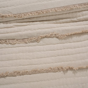 9PC Quilt/Quilted Bed Cover Set Rurban Rhupsodic Freyed Path Neutral