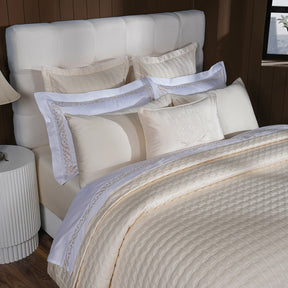 Chester Luxica Cream 11PC Quilt/Quilted Bed Cover Set