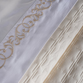 Chester Luxica Cream 11PC Quilt/Quilted Bed Cover Set