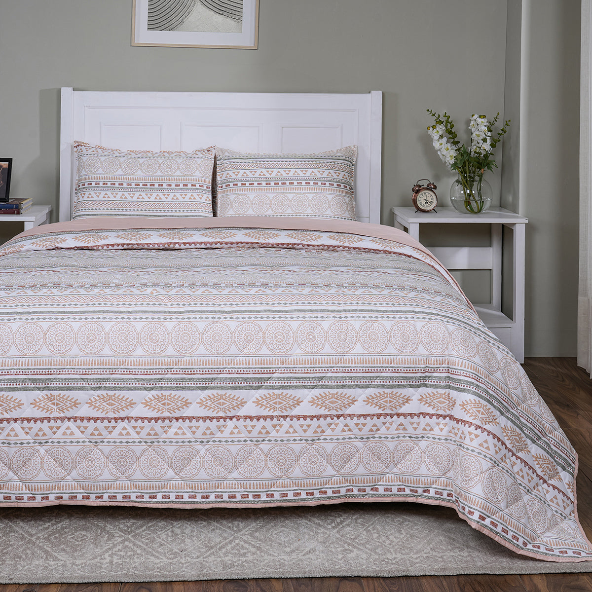 Sensory Bloom Allegra 4 pcs Peach Quilt Set