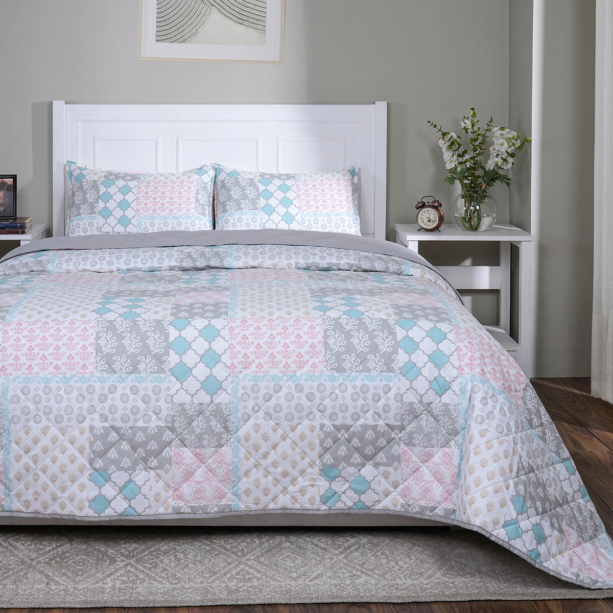 Sensory Bloom Lennon 4 pcs Blue Quilt Set