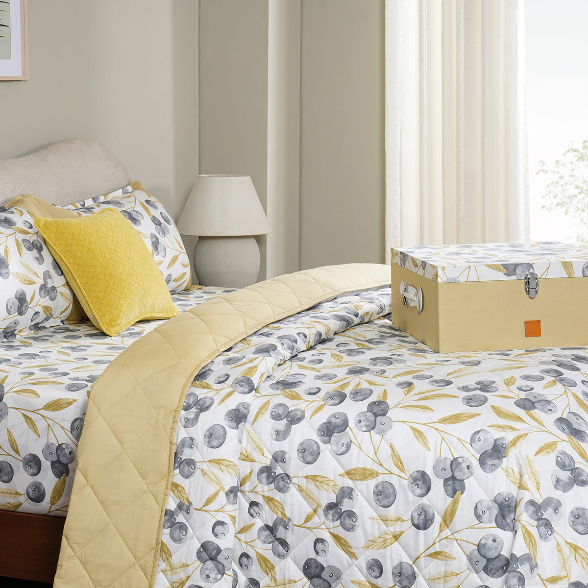 Sensory Bloom Myrtille 4 pcs Mustard Quilt Set