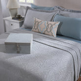 Classical Ornate Acorus Bliss Blend Cotton 8pcs Bed Cover Set Blue