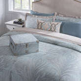 Classical Ornate Baroque Feathering 8pcs Duvet Cover Set Blue