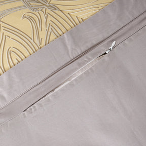 Classical Ornate Baroque Feathering 8pcs Duvet Cover Set Gold