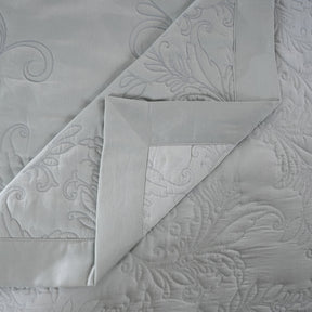 8pcs Quilt/Qulited Bed Cover Set Blue Classical Ornate Twirls & Swirls