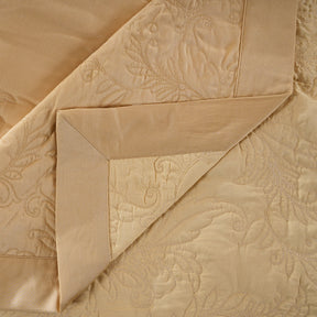 8pcs Quilt/Qulited Bed Cover Set Gold Classical Ornate Twirls & Swirls