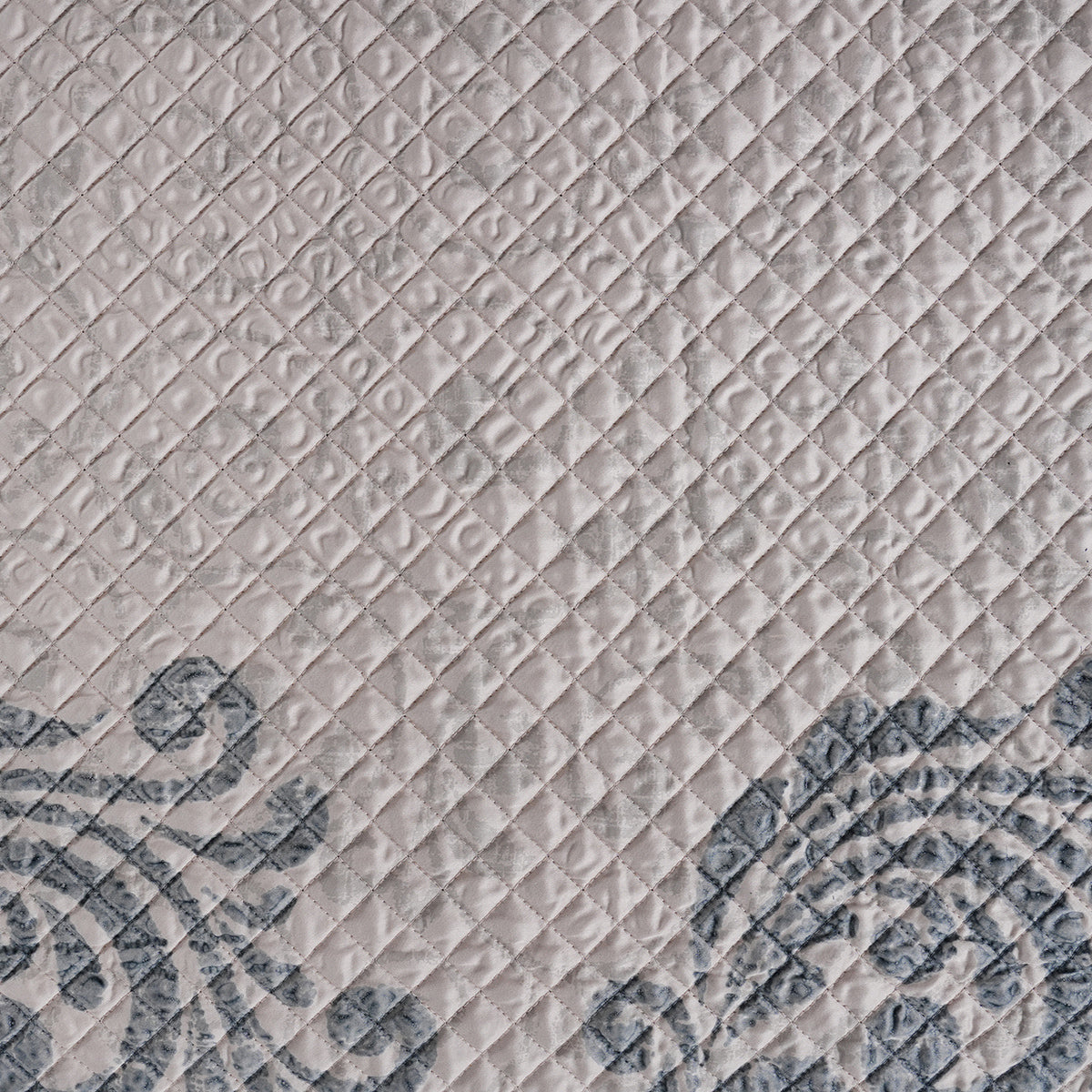 8pcs Quilt/Qulited Bed Cover Set Blue Classical Ornate Seamless Scroll
