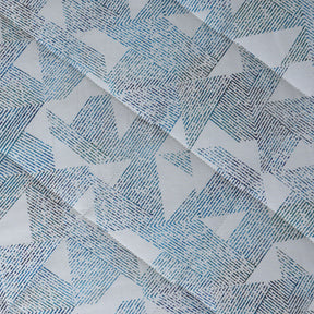 Eclectic Geo Triangle Blue 8pcs Quilt/Quilted Bed Cover