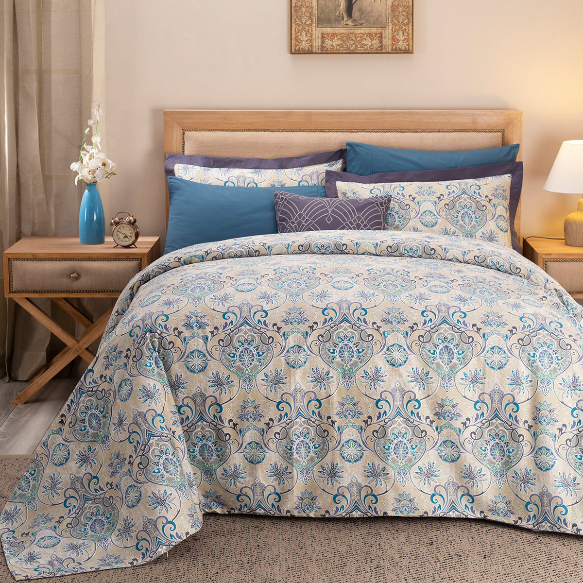 Nouveau Tradition Lawn Rerun Blue Duvet Cover Set
