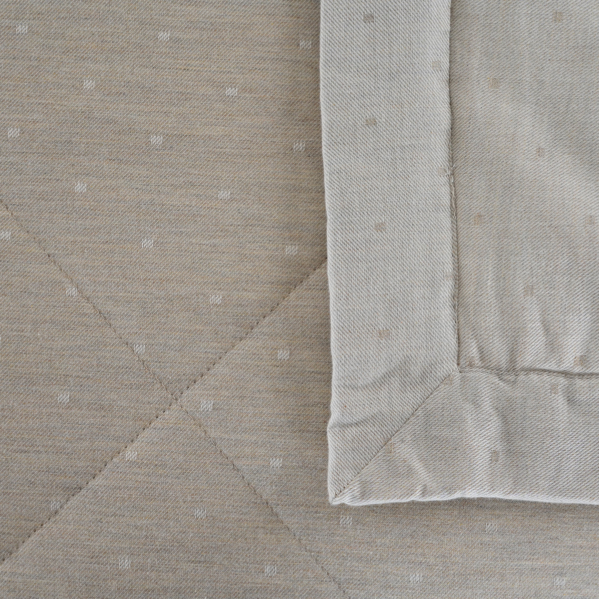 Muted Dot 100% Natural Cotton Filling Beige 8PC Quilt/Quilted Bed Cover Set