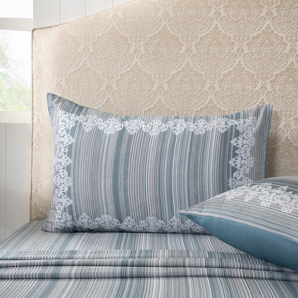 Bedsheet with Pillow Case 100% Cotton Blue Veloura Imperial Grace