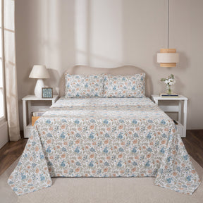 Bedsheet with Pillow Case 100% Cotton Elaria Heritage Garden Yellow