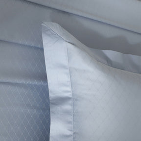 Bedsheet with Pillow Case Fretwork 100% Cotton Jacquard Blue