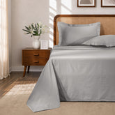 Bedsheet with Pillow Case Fretwork 100% Cotton Jacquard Grey
