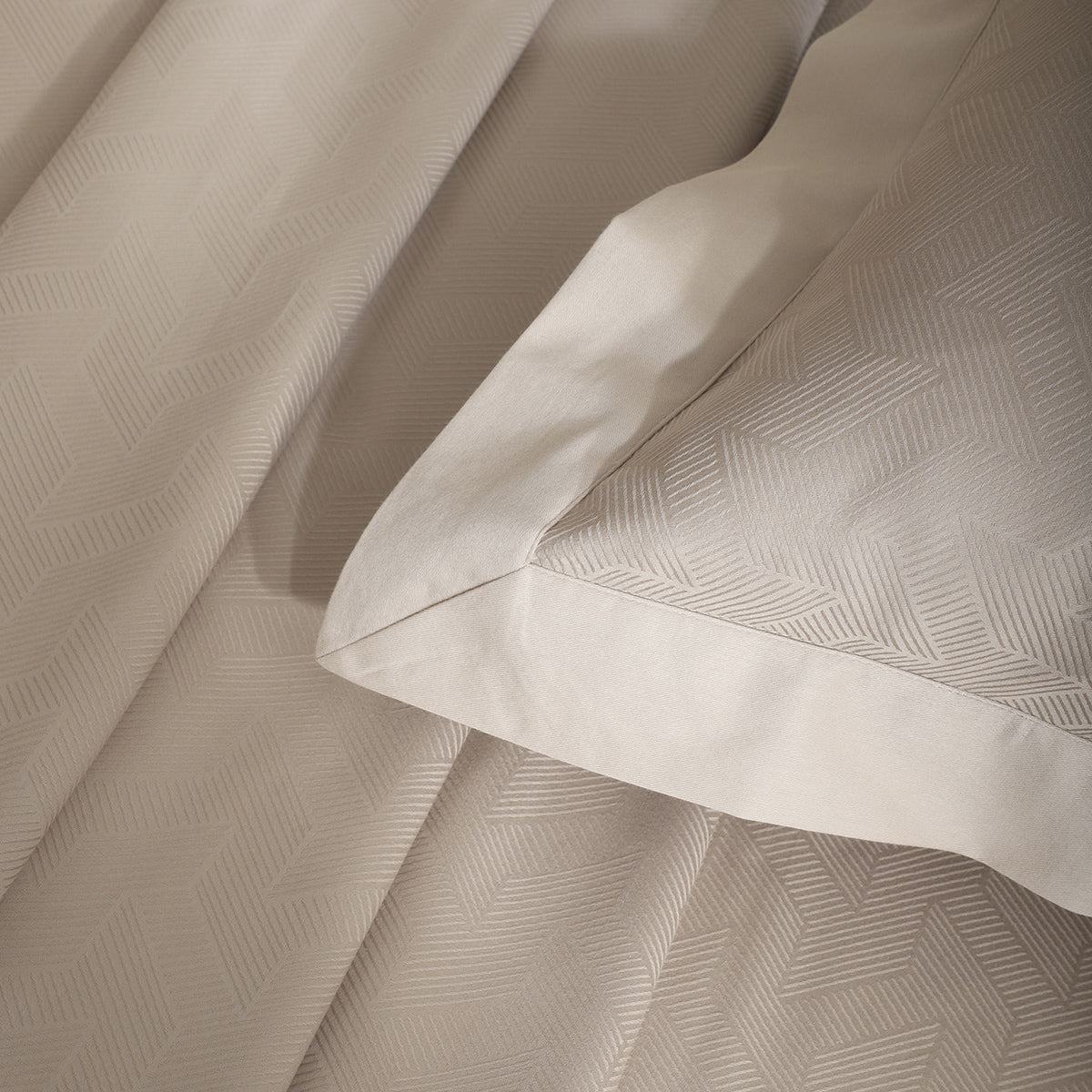 Bedsheet with Pillow Case Habitat 100% Cotton Jacquard Beige