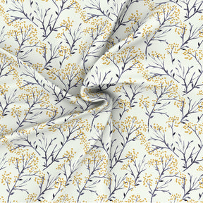Glam Danica Printed 200 TC 100% Cotton Yellow Bed Sheet