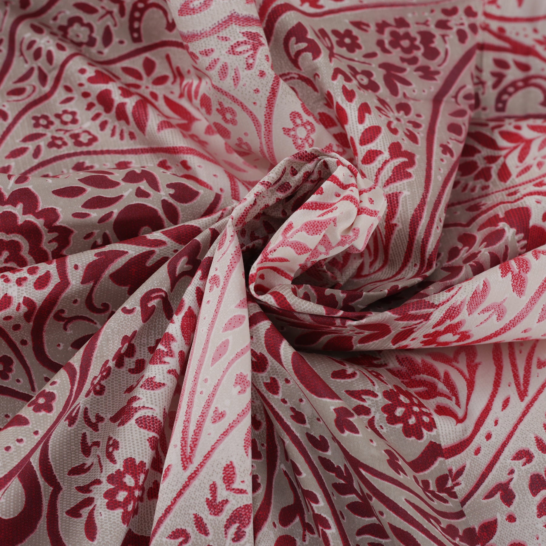 Folklore Transition Ombre Bonanza Printed 100% Cotton Red Ultra Soft Bed Sheet with Pillow Case