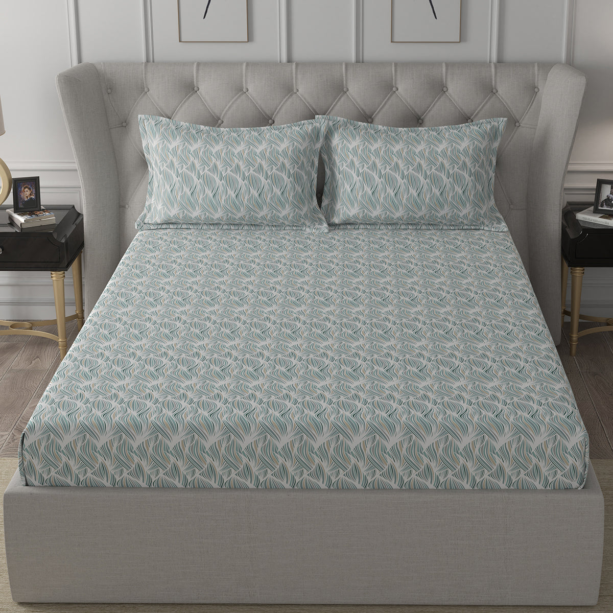 Ardour Vivaan Printed Bed Sheet With Pillow Case