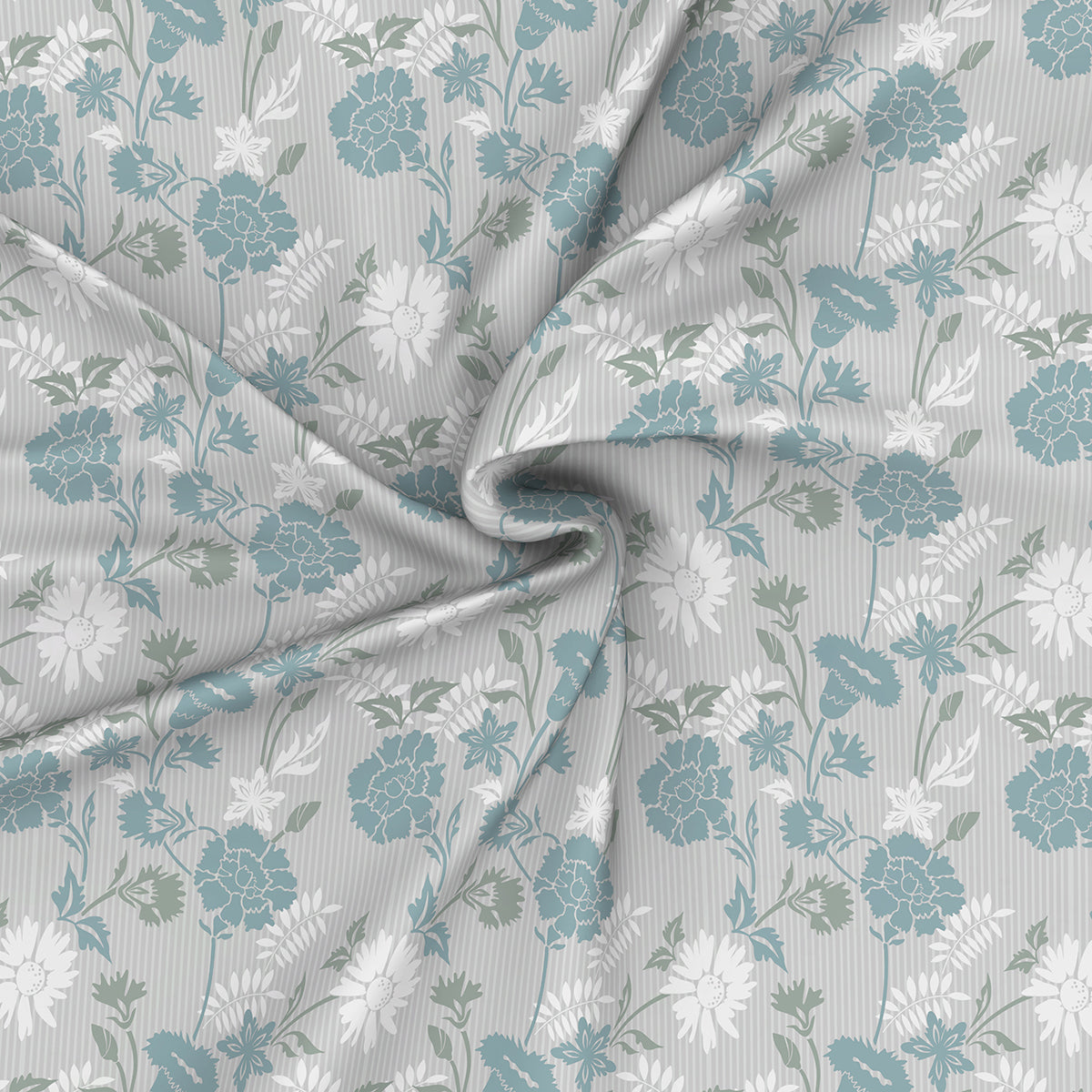 Florescence Briar Blue Bed Sheet With 2 Pillow Covers