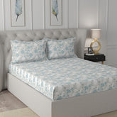 Florescence Briar Blue Bed Sheet With 2 Pillow Covers