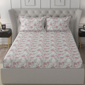 Florescence Briar Red Bed Sheet With 2 Pillow Covers