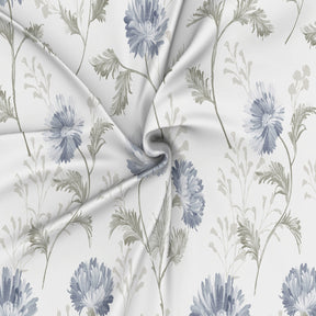 Florescence Aster Blue Bed Sheet With 2 Pillow Covers