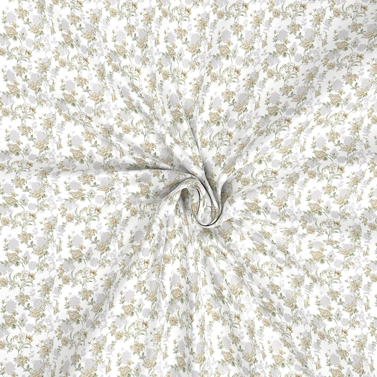 Hermosa Exotic Bouquet Bloomington Neutral Bed Sheet with Pillow Case