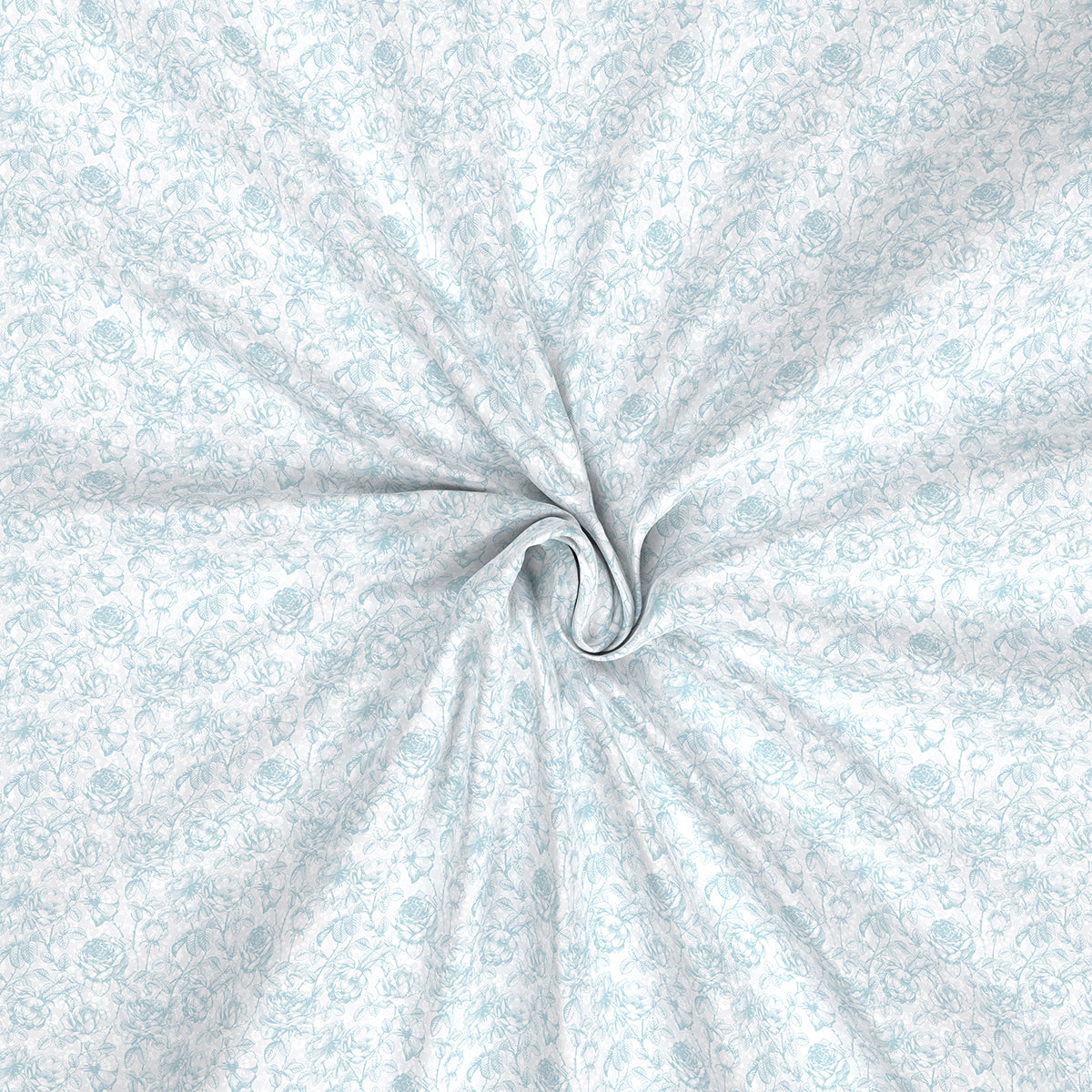 Hermosa Exotic Bouquet Wonderland Blue Bed Sheet with Pillow Case