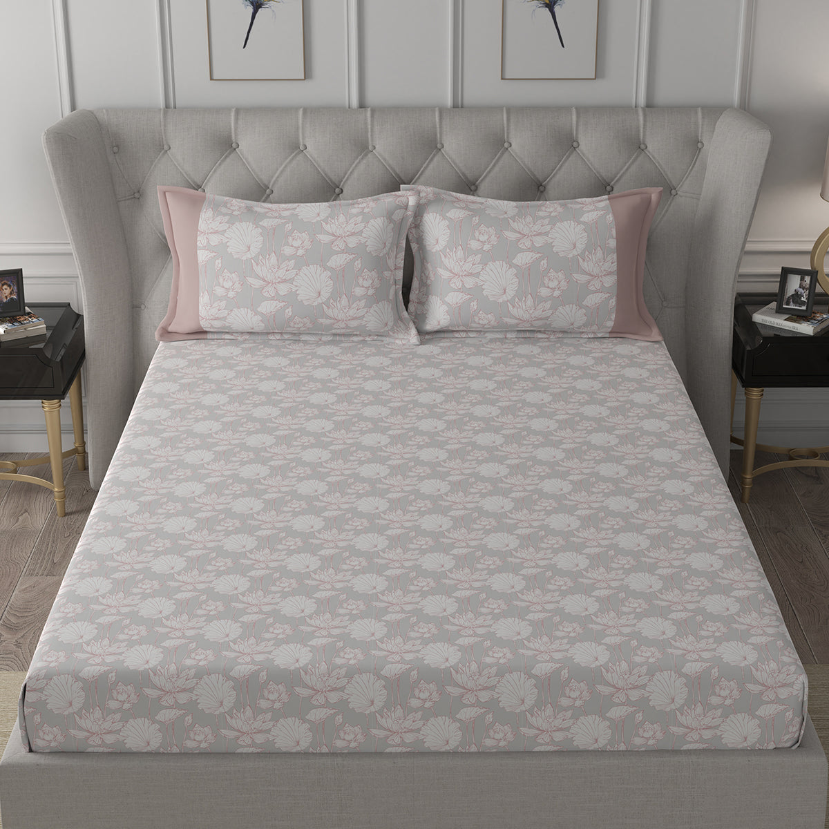 Backyard Patio Albrecht Print Red Bed Sheet with Pillow Case